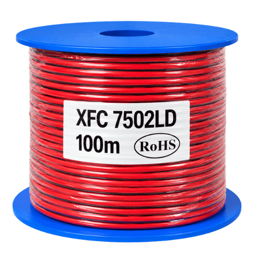 Electra 1.5mm² Twin Red Flat Fire Control Cable White Stripe 100m XFC7502LD
