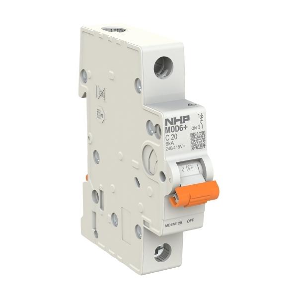 NHP MOD6+ 1 POLE 10A 6KA C CURVE MINIATURE CIRCUIT BREAKER MD6M110