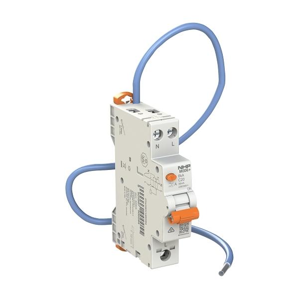 NHP MOD6+ 1 POLE 20A C CURVE TYPE A RCBO WITH PIGTAIL MD6RS2030A