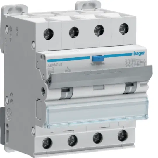HAGER 4 POLE 32A RCBO 6kA 30mA ADM432T