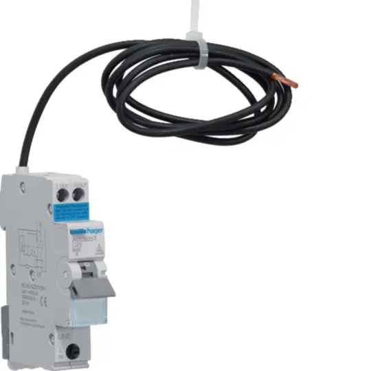 HAGER 1 POLE 25A PIGTAIL TYPE A 6kA 30mA RCBO ADC925T