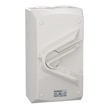 CLIPSAL 3 POLE 20A WEATHERPR0OF IP66 ISOLATOR WHB320-RG