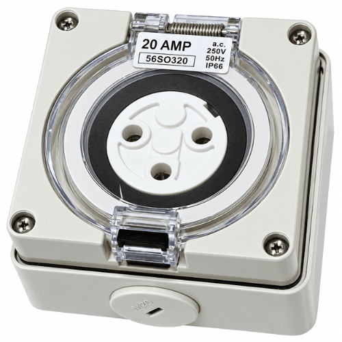 NEXE 3 PIN 32A ROUND SOCKET OUTLET 66SO332