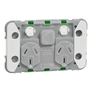 CLIPSAL ICONIC CONNECTED 10A DOUBLE SMART SOCKET WISER SKIN 3025CSG