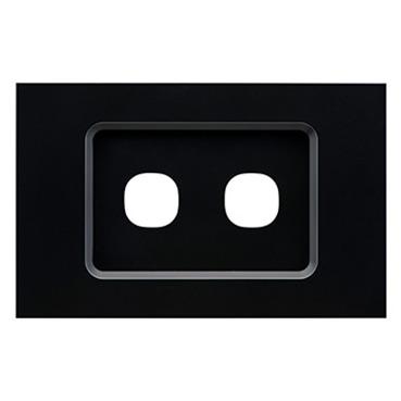 CLIPSAL SATURN ZEN BLACK 2 GANG GRID PLATE Z4032VH-ZB