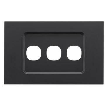 CLIPSAL SATURN ZEN BLACK 3 GANG GRID PLATE Z4033VH-ZB