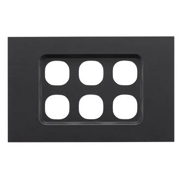 CLIPSAL SATURN ZEN BLACK 6 GANG GRID PLATE Z4036VH-ZB