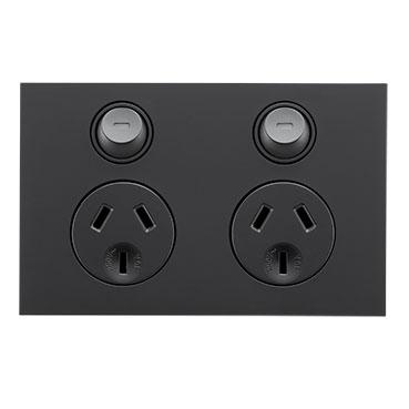 CLIPSAL SATURN ZEN BLACK 10A DOUBLE POWERPOINT Z4025-ZB