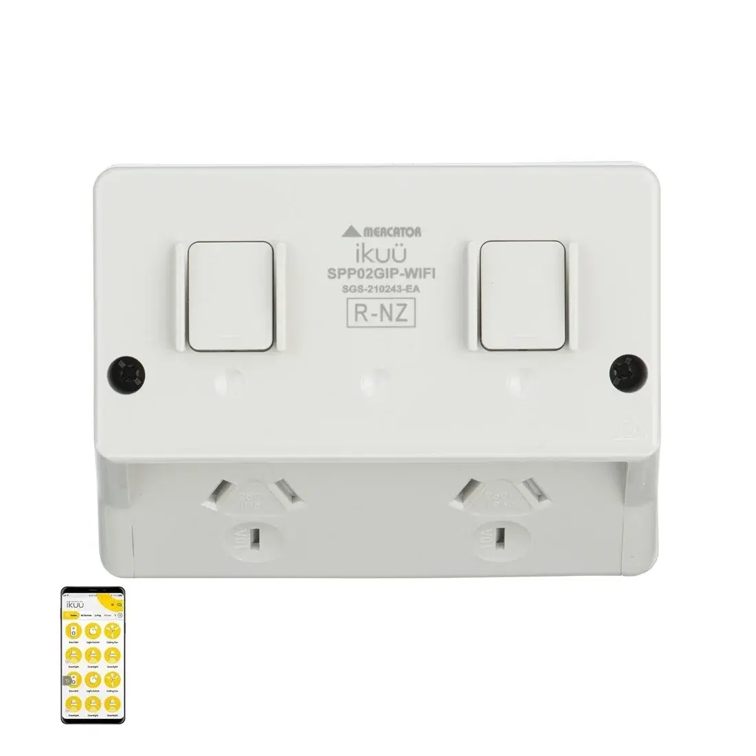 MERCATOR IKUU WI-FI IP54 10A DOUBLE OUTDOOR POWERPOINT SPP02GIP-WIFI