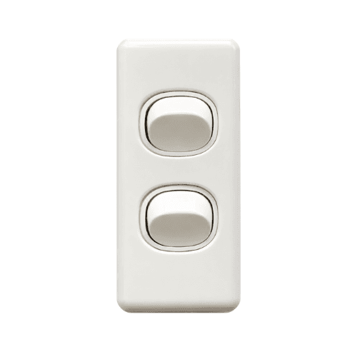 ELCOPO 2 GANG VERTICAL ARCHITRAVE SWITCH 16A AWS2