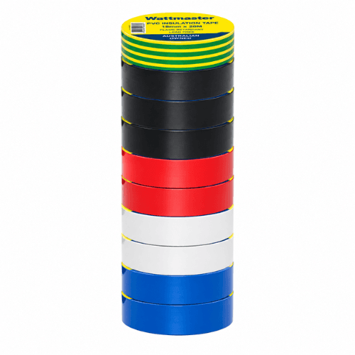 WATTMASTER PVC RAINBOW ELECTRICAL INSULATION TAPE PACK OF 10 WATPVCRP