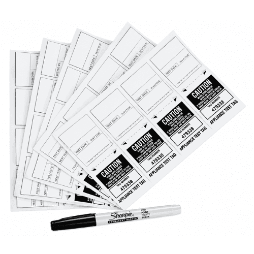 TRADEMATE TEST AND TAG LABELS - BLACK