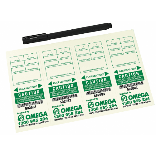 TRADEMATE TEST AND TAG LABELS - GREEN