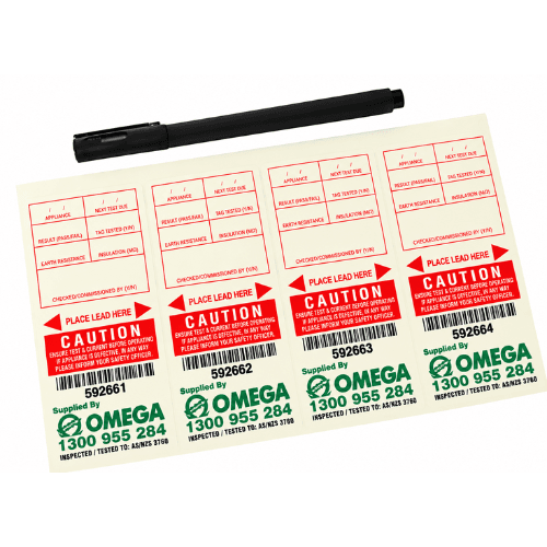 TRADEMATE TEST AND TAG LABELS - RED