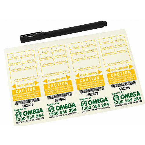 TRADEMATE TEST AND TAG LABELS - YELLOW