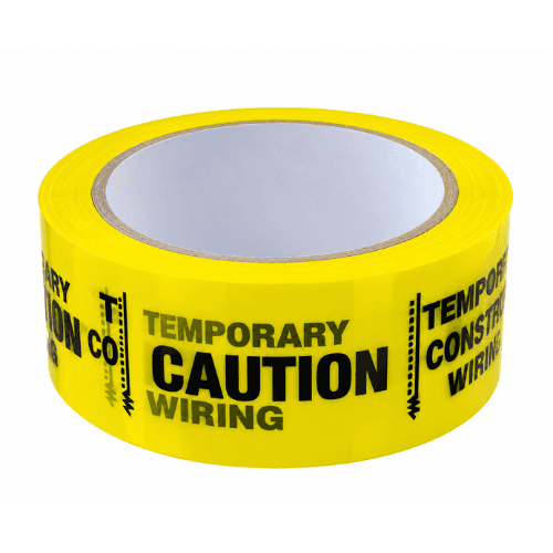CAUTION TEMPORARY CONSTRUCTION WIRING TAPE - YELLOW