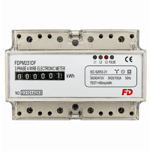 FD 3 PHASE 4 WIRE ELECTRONIC KWH METER FDPM231DF
