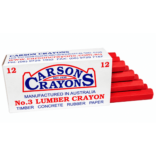 CARSON CRAYONS NO.3 LUMBER CRAYON RED 12PK CLC-RD