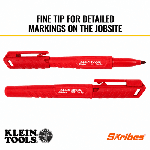 KLEIN TOOLS RED SKRIBES FINE TIP PERMANENT MARKERS (86121)