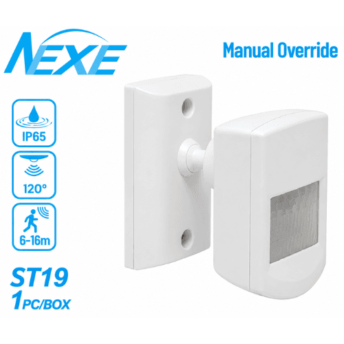 NEXE INFRARED MOTION SENSOR IP65 OUTDOOR WITH MANUAL OVERRIDE ST19