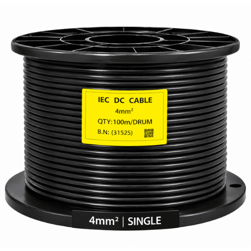 SOLAR 4MM² SINGLE CORE 1500V DC CABLE 100M SSDC4