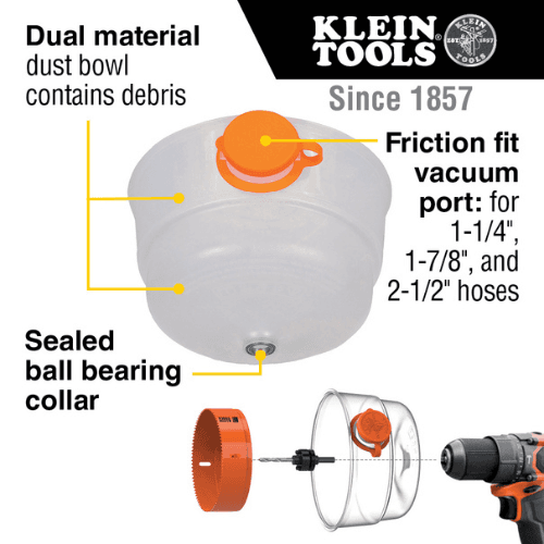 KLEIN TOOLS COLLAPSIBLE HOLE SAW DUST BOWL (31101)