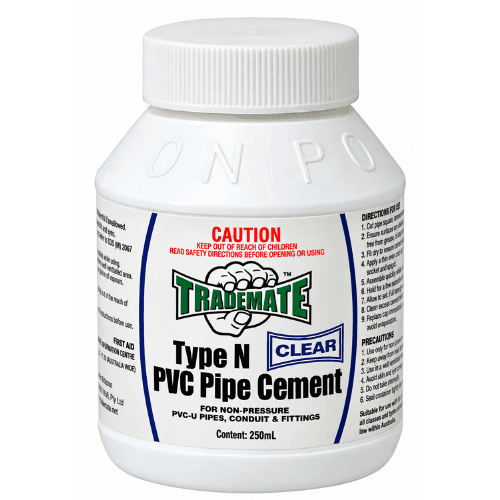 TRADEMATE PIPE CEMENT PVC CLEAR TYPE N 250ML (A5426)