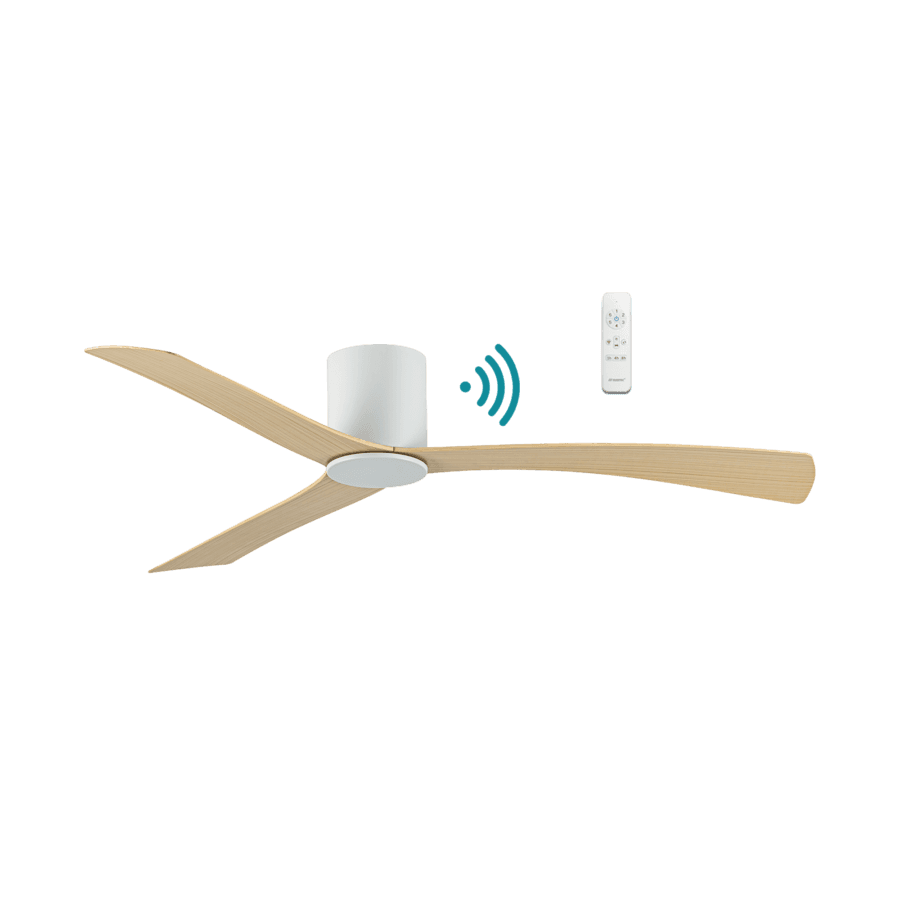 MARTEC METRO DC 52″ WHITE OAK WI-FI SMART CEILING FAN WITH REMOTE MDCM133WO