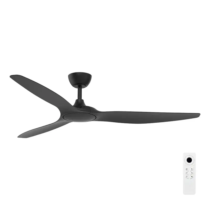 Brilliant Fantastic 60″ Black DC Ceiling Fan with Remote 22943/06