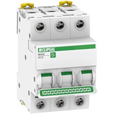 CLIPSAL MAX9 3 POLE 40A MINIATURE CIRCUIT BREAKER 6KA MX9MC340
