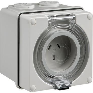 CLIPSAL EASY56 3 PIN FLAT 10A S0CKET OUTLET EY56SO310