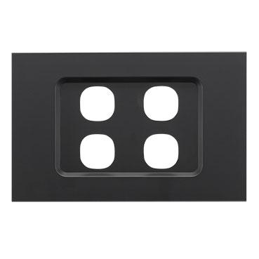 CLIPSAL SATURN ZEN BLACK 4 GANG GRID PLATE Z4034VH-ZB
