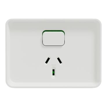 CLIPSAL ICONIC OUTDOOR WHITE 10A SINGLE POWERPOINT O3015-XW