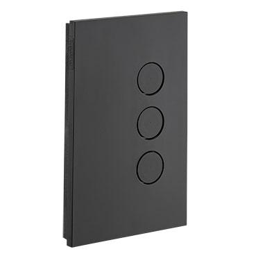 CLIPSAL SATURN ZEN BLACK 3 GANG PUSHBUTTON LED SWITCH Z4063PBL-ZB