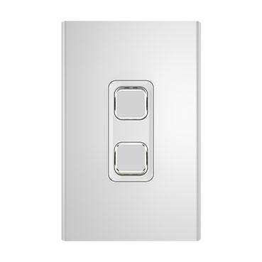 CLIPSAL ICONIC STYL SILVER 2 GANG SKIN S3042C-SV