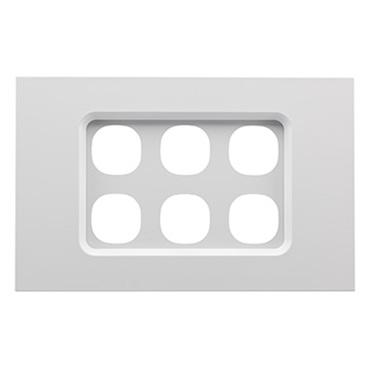CLIPSAL SATURN ZEN WHITE 6 GANG GRID PLATE Z4036VH-ZW
