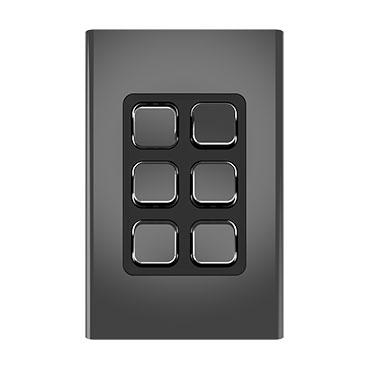 CLIPSAL ICONIC STYL SILVER SHADOW 6 GANG SKIN S3046C-SH