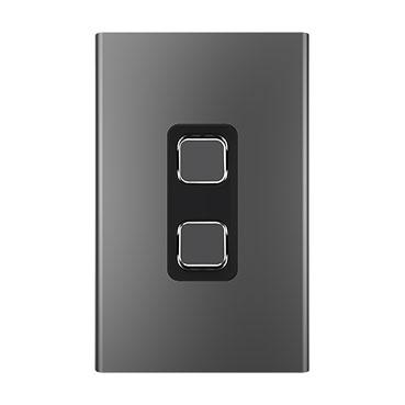 CLIPSAL ICONIC STYL SILVER SHADOW 2 GANG SKIN S3042C-SH