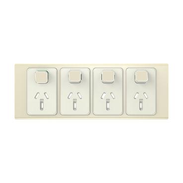 CLIPSAL ICONIC STYL CROWNE 10A QUAD POWERPOINT SKIN S3015/4C-CE