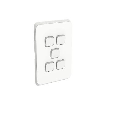 CLIPSAL ICONIC 5 GANG GRID PLATE 3045VH-VW