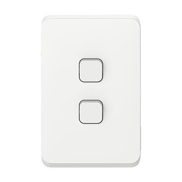 CLIPSAL ICONIC 2 GANG VERTICAL SWITCH 10A 3042VA-VW