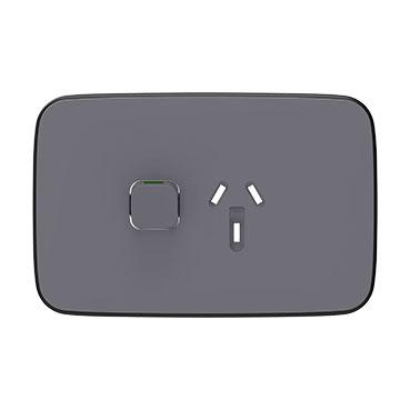 CLIPSAL ICONIC ESSENCE ASH GREY 10A SINGLE POWERPOINT SKIN E3015C-AG