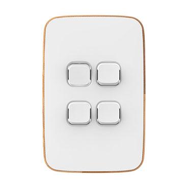 CLIPSAL ICONIC ESSENCE ARCTIC WHITE 4 GANG SKIN E3044C-AW