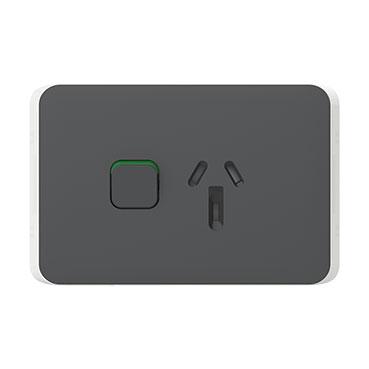 CLIPSAL ICONIC ANTHRACITE 10A SINGLE POWERPOINT 3015C-AN