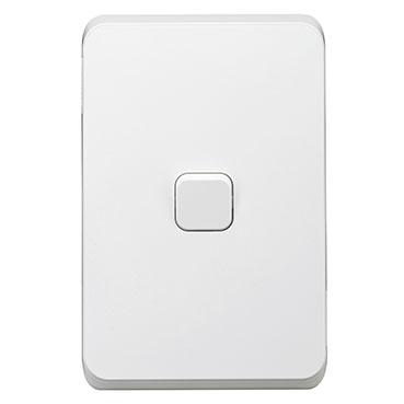 CLIPSAL ICONIC EXTRA WHITE 1 GANG SWITCH 3041VABLK50-XW