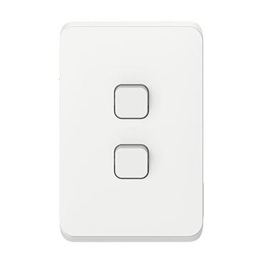 CLIPSAL ICONIC EXTRA WHITE 2 GANG SKIN 3042C-XW