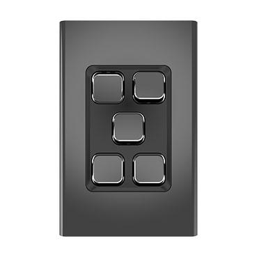 CLIPSAL ICONIC STYL SILVER SHADOW 5 GANG SKIN S3045C-SH