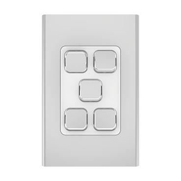 CLIPSAL ICONIC STYL SILVER 5 GANG SKIN S3045C-SV
